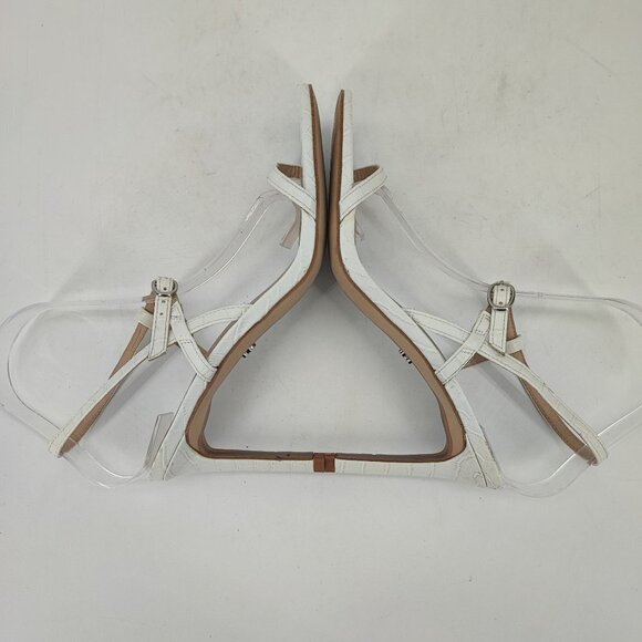 Sam Edelman Women's White Leather Heel Sandals 8M - Picture 6 of 8